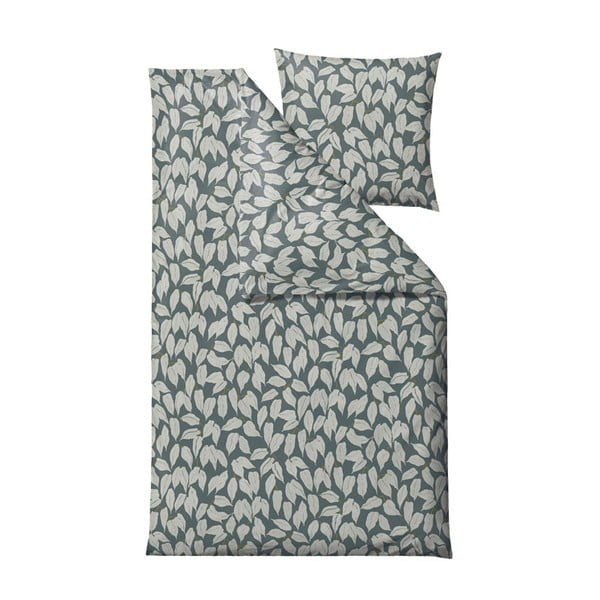 Lenjerie de pat din bumbac satinat pentru pat single Södahl Benjamina, 140 x 220 cm, verde