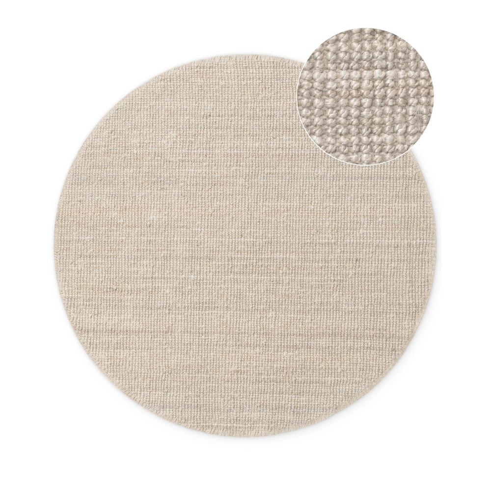 Covor crem rotund din iută ø 200 cm Bouclé Jaipur – Hanse Home