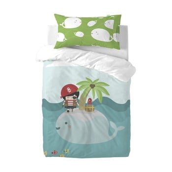 Lenjerie de pat din amestec de bumbac pentru copii happynois pirata, 120 x 100 cm