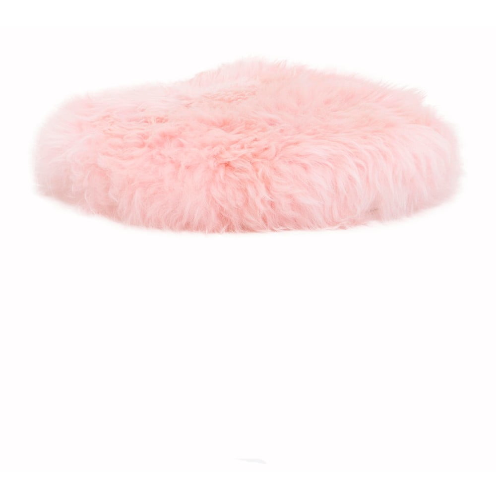 Poza Perna scaun din blana de oaie Native Natural Round, aŒ€ 40 cm, roz