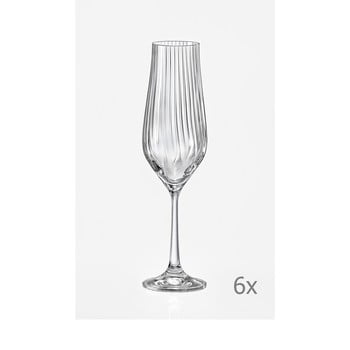 Set 6 pahare pentru șampanie crystalex tulipa optic, 170 ml