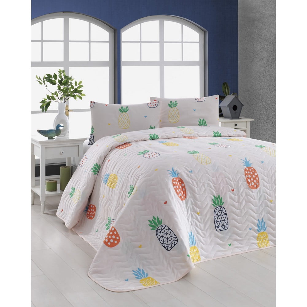 Cuvertură de pat cu 2 fețe de pernă pentru copii Eponj Home Ananas, 200 x 220 cm bonami.ro imagine noua