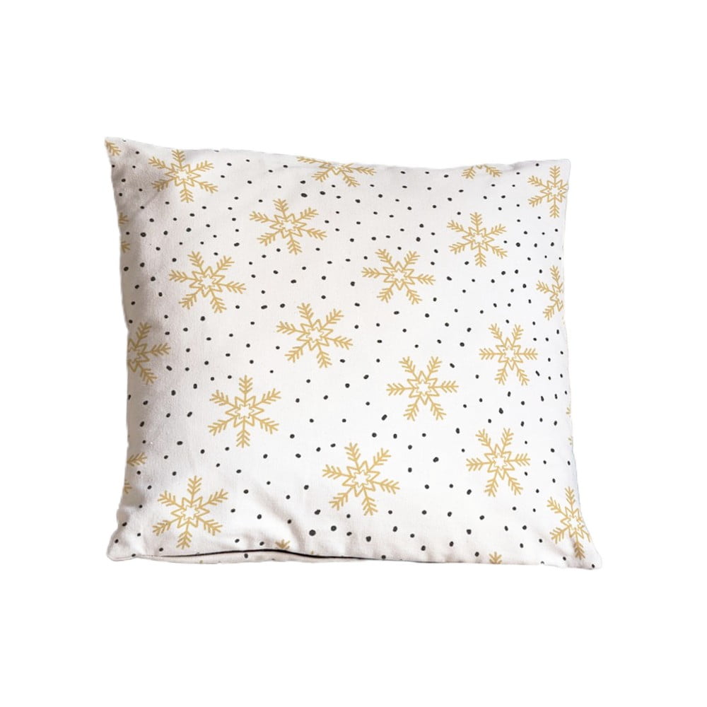 Pernă decorativă 45x45 cm cu model de Crăciun Golden Snowflakes – Butter Kings