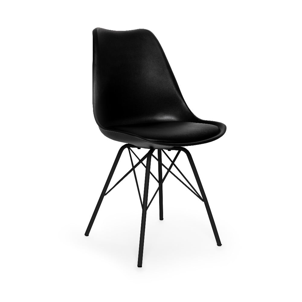 Set 2 scaune cu picioare din metal loomi.design Eco, negru Bonami Essentials