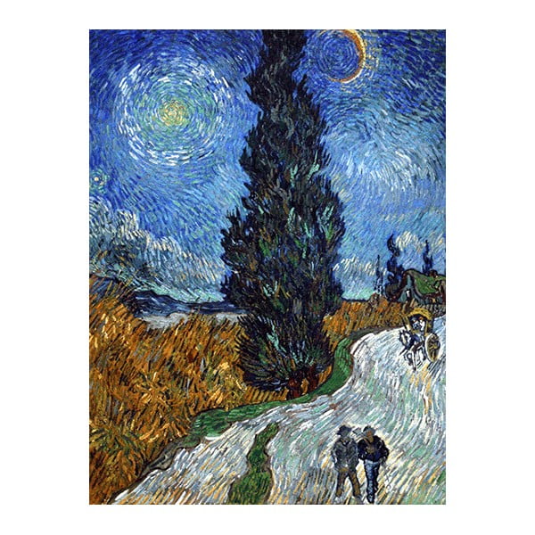 Reproducere tablou Vincent van Gogh - Country Road in Provence by Night, 80 x 60 cm