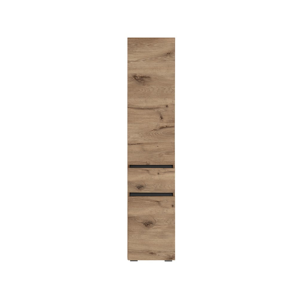 Dulap de baie în culoare naturală înalt/îngust cu aspect de lemn de stejar 38x180 cm Wisla – Støraa