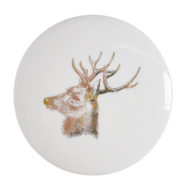 Cutie pentru bijuterii Ewax Deer, ⌀ 8 cm, alb