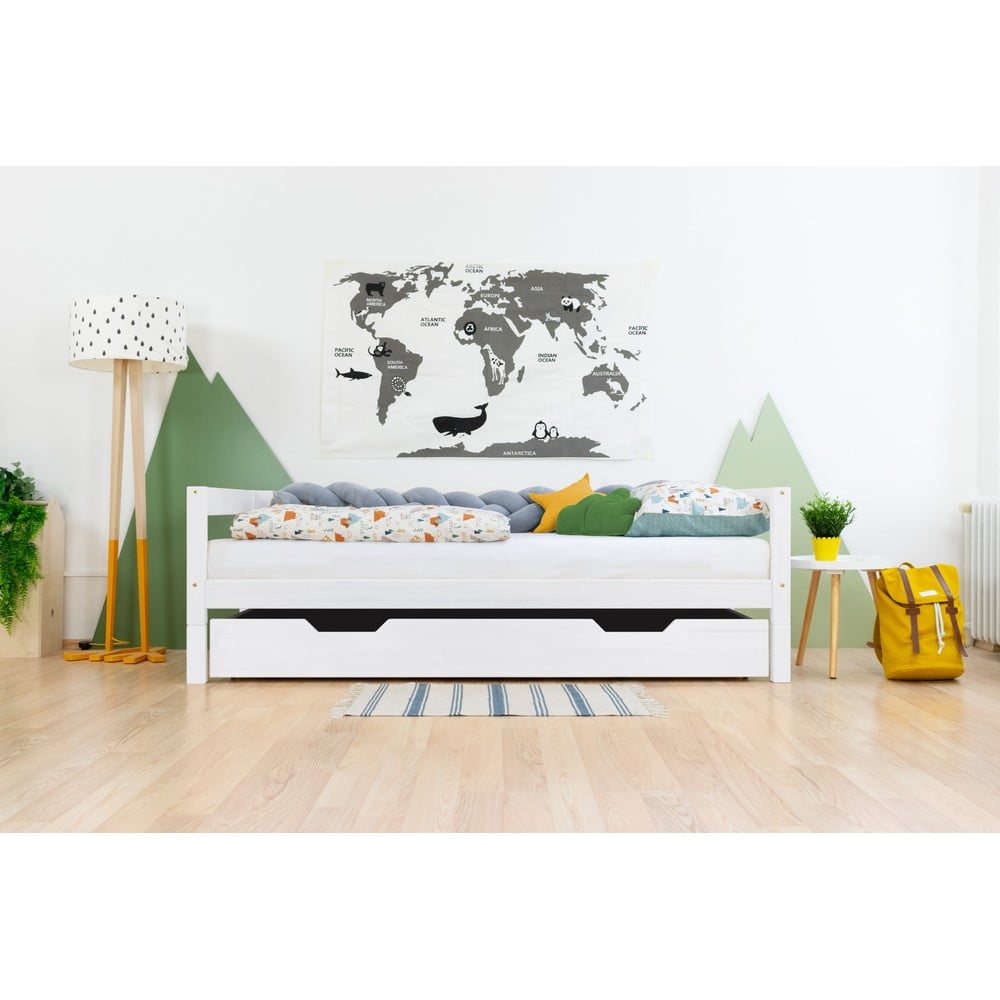 Sertar sub pat cu grătar și bază plină Benlemi Buddy, 80 x 160 cm, alb Benlemi imagine 2022