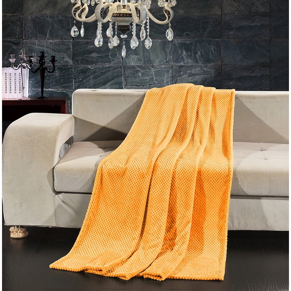 Pătură din microfibră DecoKing Henry, 170 x 210 cm, portocaliu 170 imagine noua somnexpo.ro