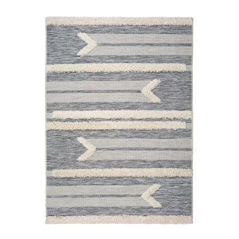 Covor universal cheroky line, 55 x 110 cm, alb - gri