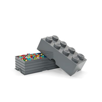 Cutie depozitare lego® rectangle, gri închis