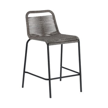 Scaun bar de grădină cu structură din oțel la forma glenville, înălțime 62 cm, gri