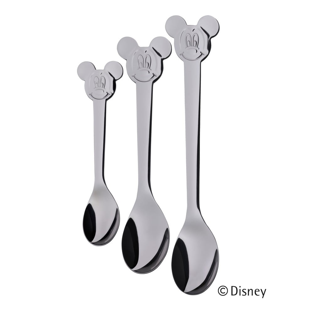Set 3 linguri din oțel inoxidabil pentru copii Cromargan® Mickey Mouse bonami.ro
