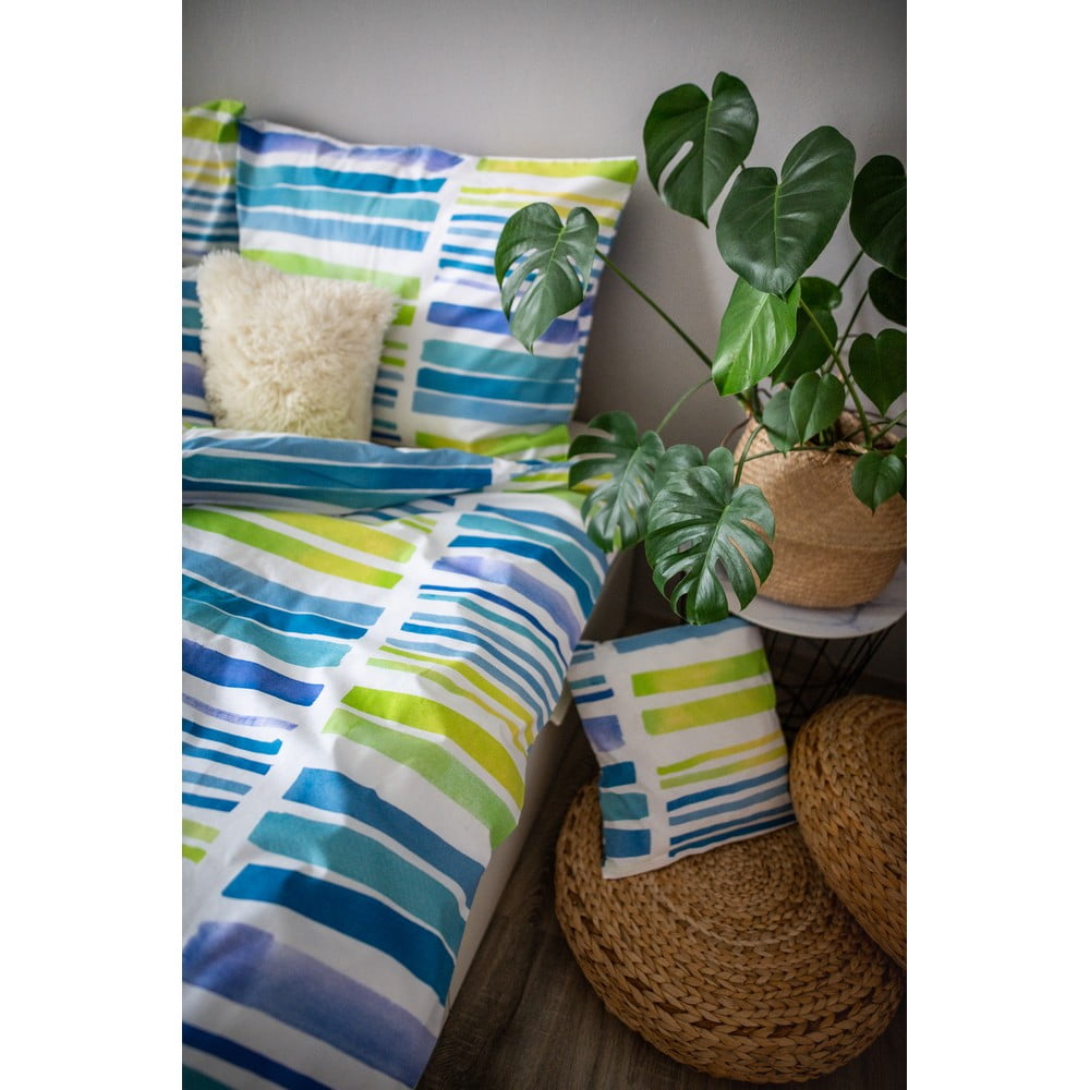 Lenjerie de pat din bumbac Cotton House Akvarel, 140 x 200 cm bonami.ro