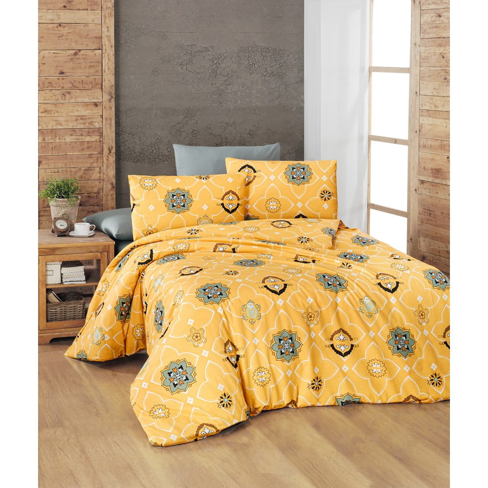 Lenjerie de pat galbenă din bumbac pentru pat dublu 200×200 cm Legend – Mijolnir 200x200 imagine noua