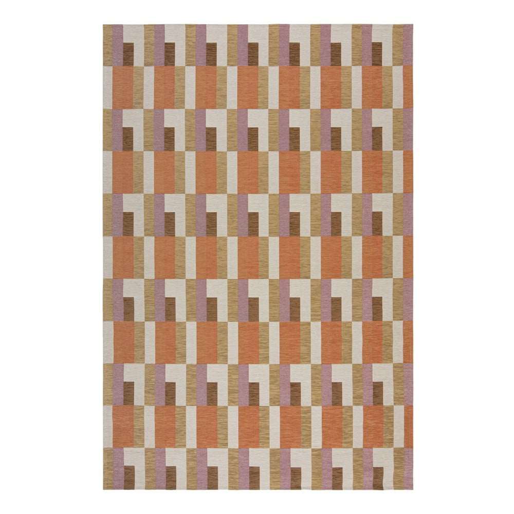 Covor portocaliu/în culoare naturală 120x170 cm Riley Block Geo – Flair Rugs