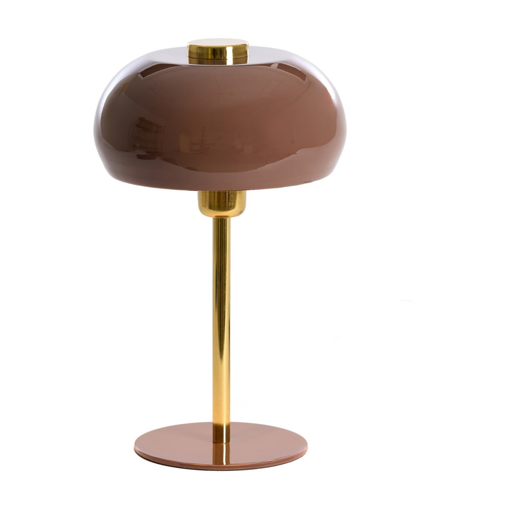 Veioză maro cu abajur din metal (înălțime 34 cm) Surin – Light & Living
