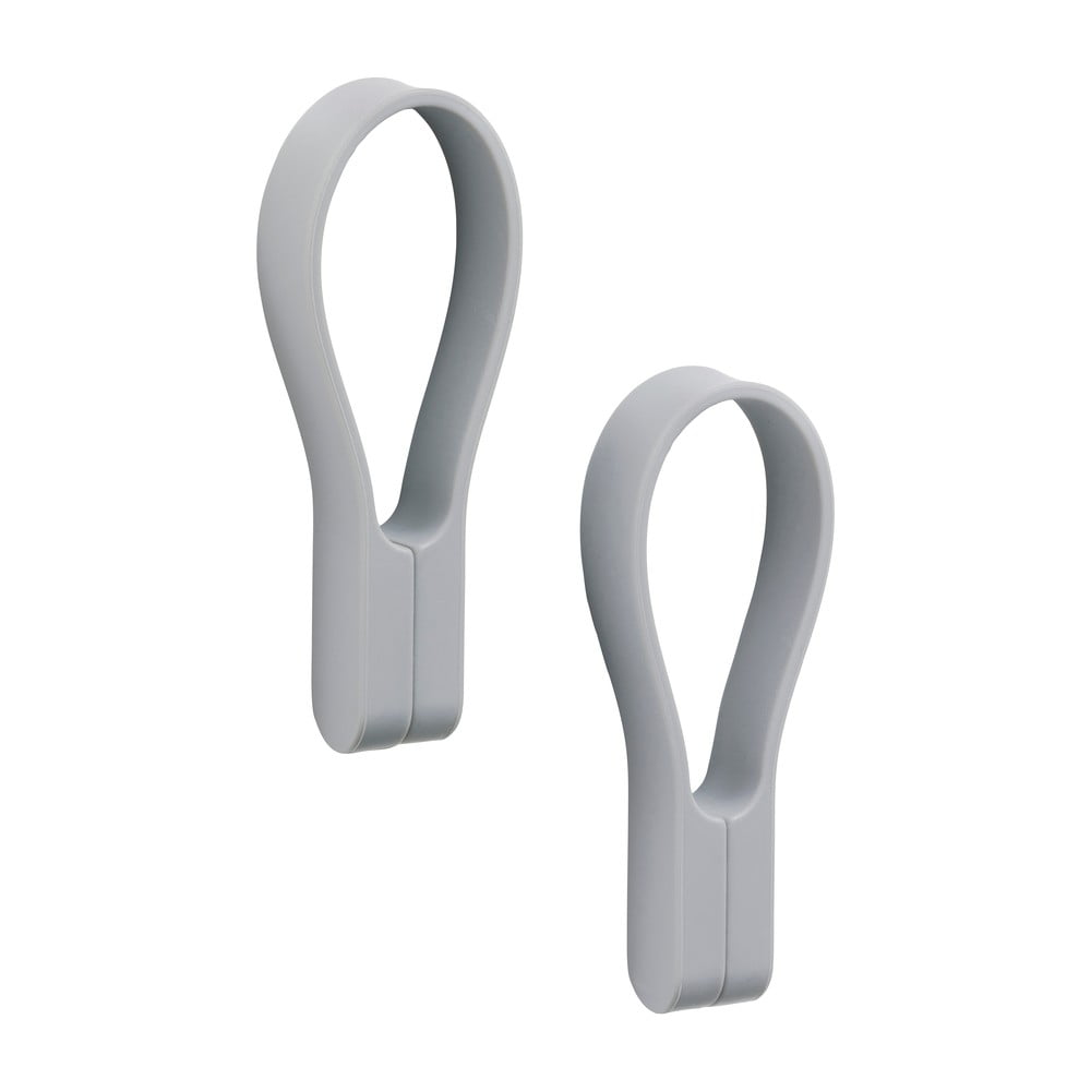 Clipsuri pentru prosoape gri-deschis 2 buc. din silicon Loop – Zone