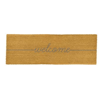 Covoraș intrare din fibre de cocos artsy doormats welcome, 120 x 40 cm, gri