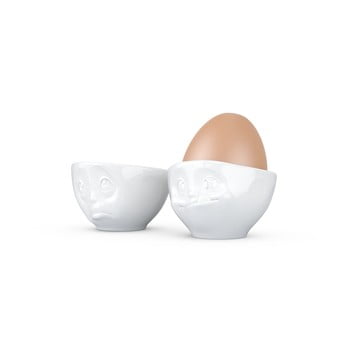 Set 2 suporturi din porțelan pentru ouă, 58products Oh Please, alb bonami.ro