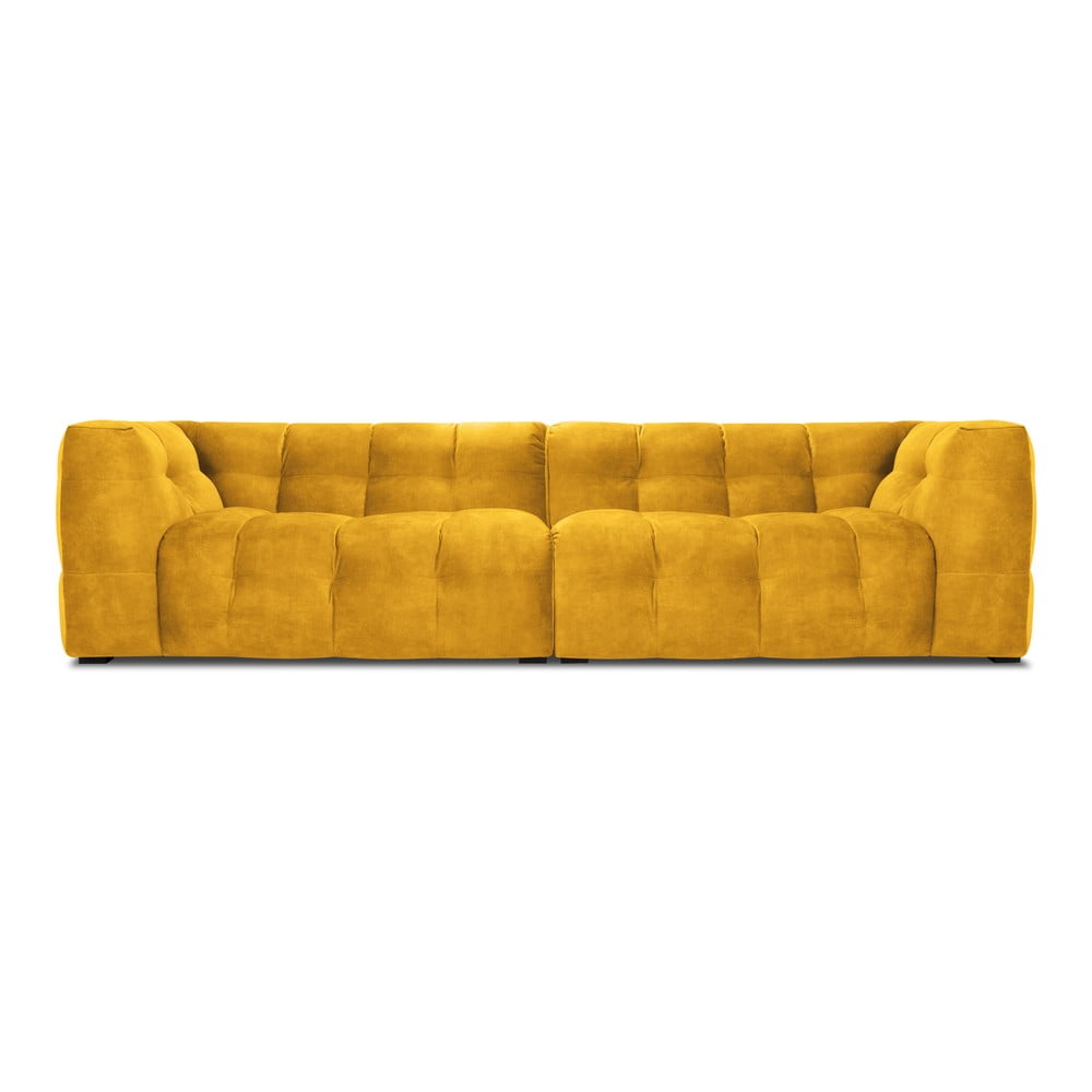 Canapea cu tapițerie din catifea Windsor & Co Sofas Vesta, 280 cm, galben 280 imagine noua