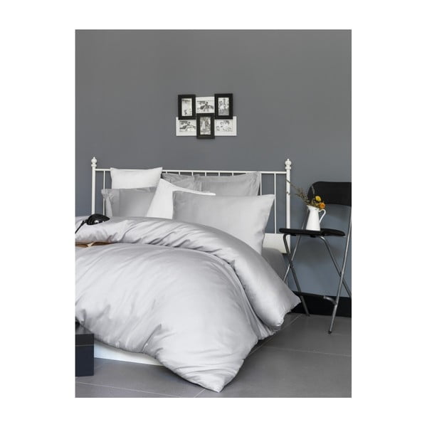 Lenjerie de pat din bumbac satinat, pentru pat dublu Patik De Light, 200 x 220 cm