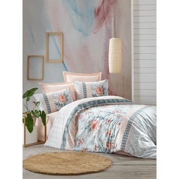 Lenjerie de pat din bumbac cu cearșaf cotton box lily, 200 x 220 cm