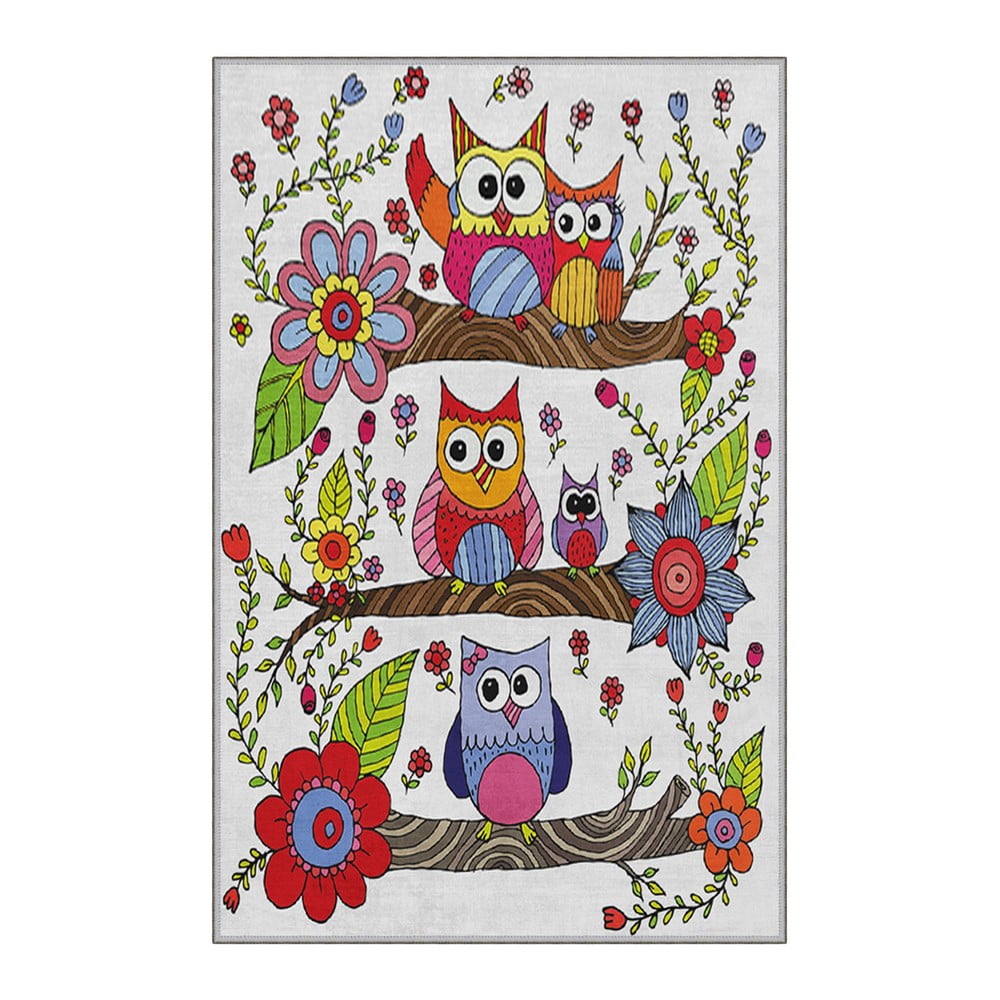 Covor antiderapant pentru copii Homefesto Owls, 100 x 200 cm bonami.ro