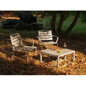 Set 2 fotolii de grădină și măsuță pe colț din aluminiu ezeis spring