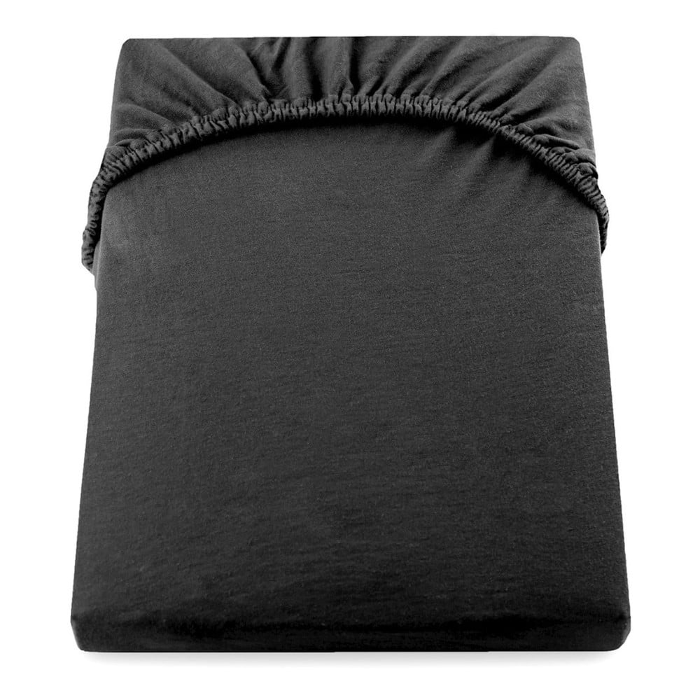 Cearșaf de pat cu elastic DecoKing Nephrite, 160–180 cm, negru bonami.ro imagine noua