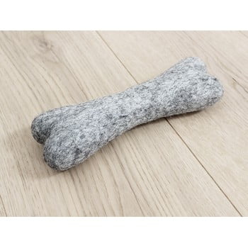 Jucărie în formă de os pentru animale, din lână wooldot pet bones, lungime 22 cm, gri oțel