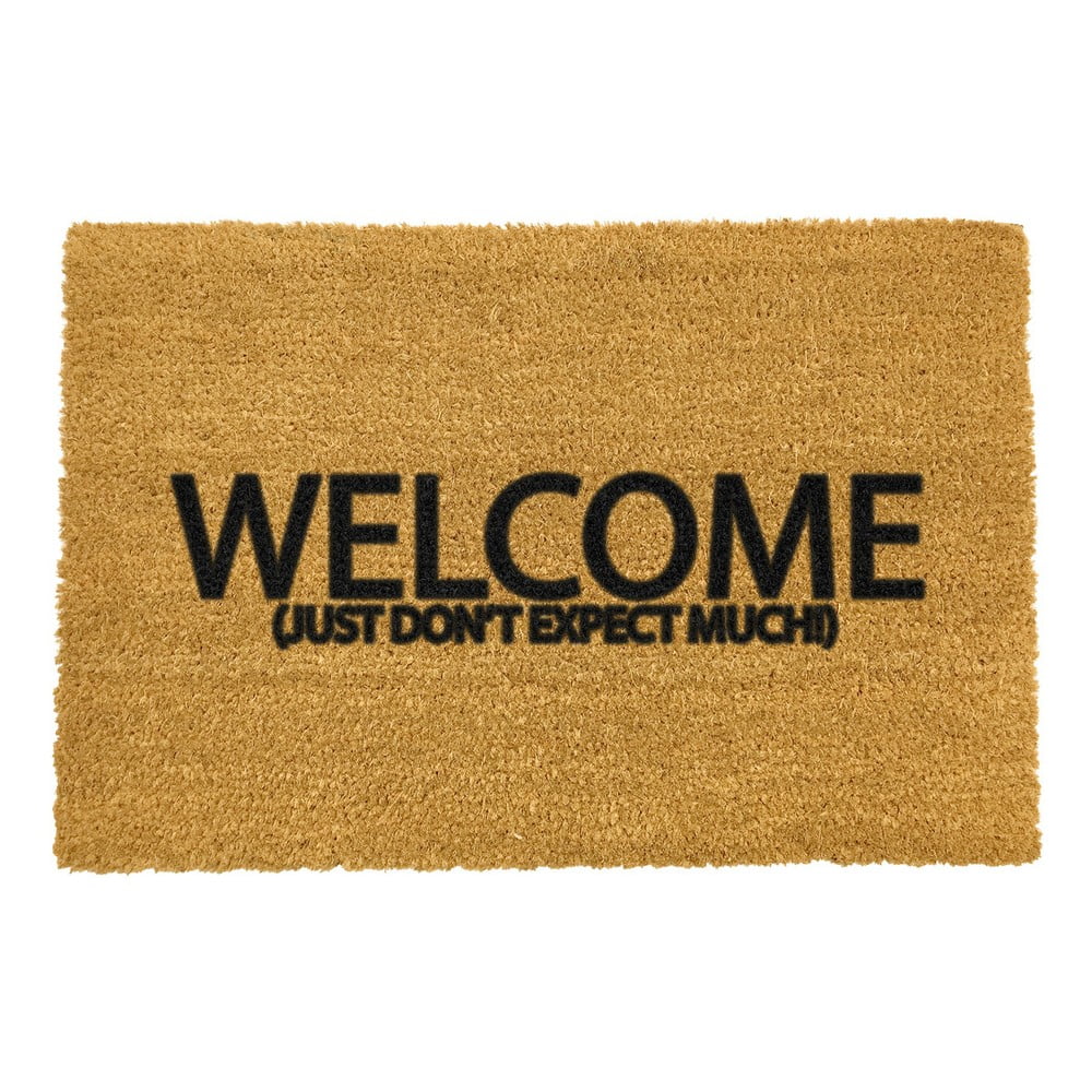 Covoraș intrare din fibre de cocos Artsy Doormats Welcome Don’t Expect Much, 40 x 60 cm Artsy Doormats