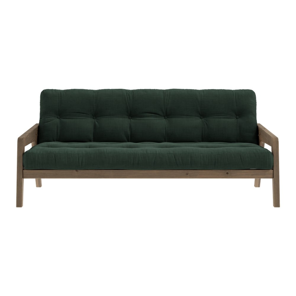 Canapea verde extensibilă cu tapițerie din catifea reiată 204 cm Grab – Karup Design 204 imagine 2022