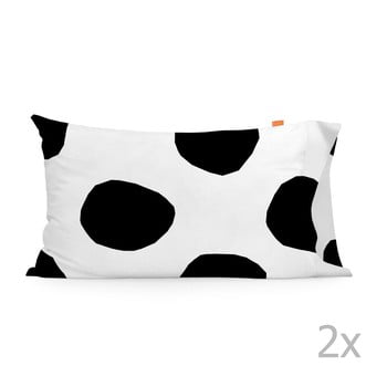 Set 2 fețe de pernă din bumbac blanc dot, 50 x 75 cm