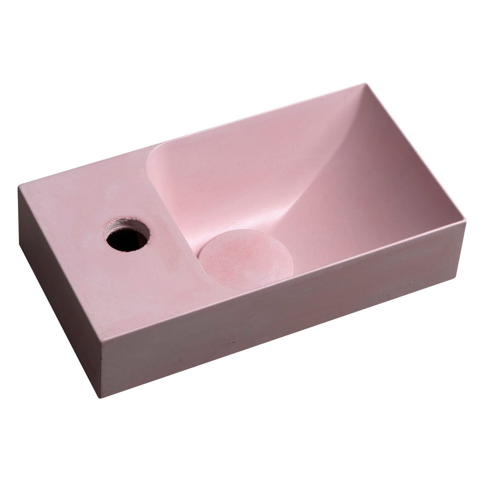 Chiuvetă mică pentru WC roz din beton 31x17 cm Piccolino – Sapho