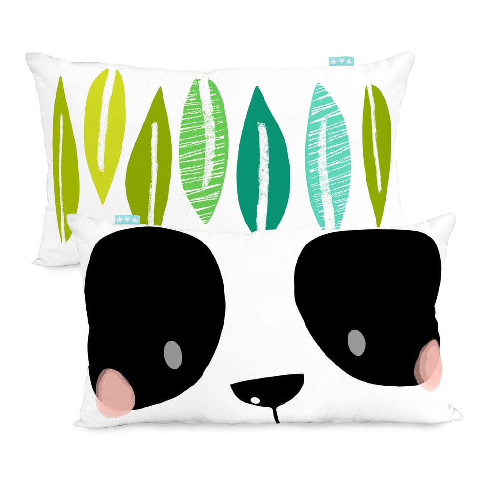 Față de pernă din bumbac cu 2 fețe Moshi Moshi Panda Garden, 50 x 30 cm bonami.ro imagine noua somnexpo.ro