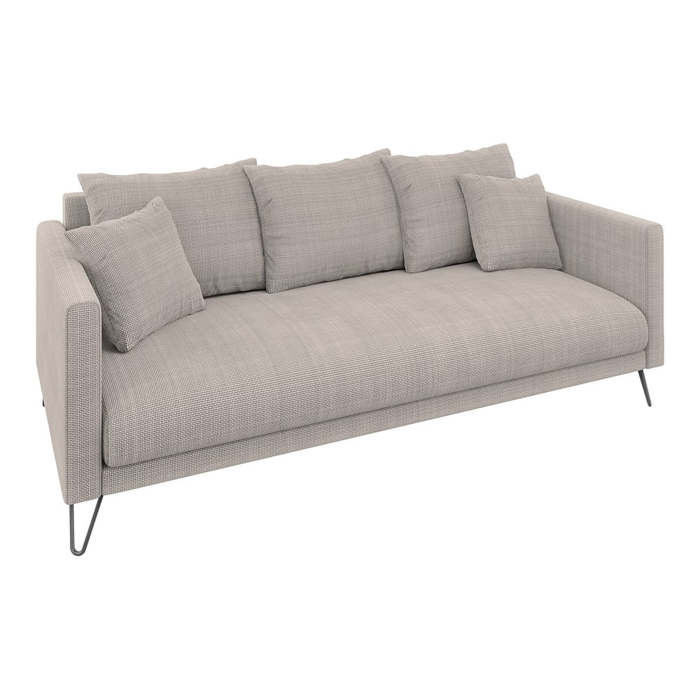 Canapea maro deschis cu tapițerie din chenille 200 cm Freya – Ropez