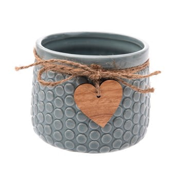 Ghiveci din ceramică dakls luisa, înălțime 11 cm, gri