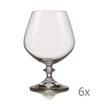 Set 6 pahare pentru coniac crystalex angela, 400 ml