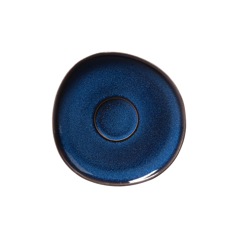 Farfurie din gresie ceramica Villeroy & Boch Like Lave, 15,5 x 15 cm, albastru inchis