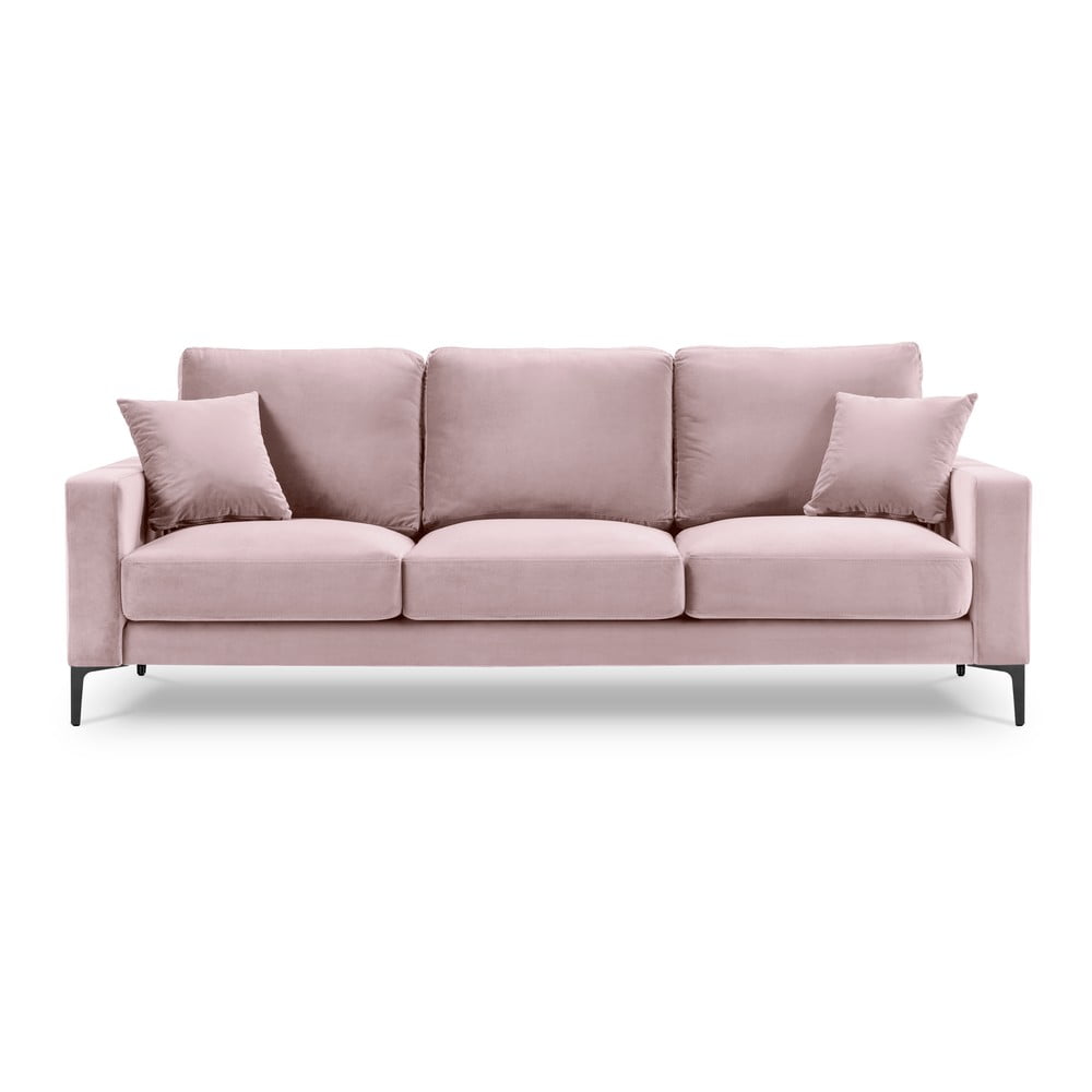 Canapea cu tapițerie din catifea Kooko Home Harmony, 220 cm, roz 220 imagine noua somnexpo.ro