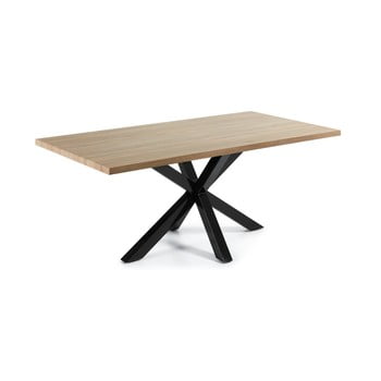 Masă de dining cu aspect de lemn de stejar la forma, 200 x 100 cm
