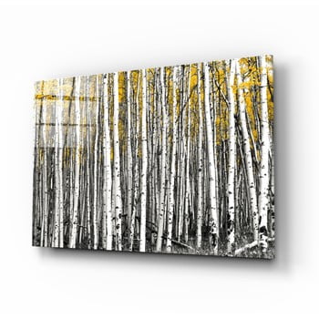 Tablou din sticlă insigne yellow forest, 110 x 70 cm