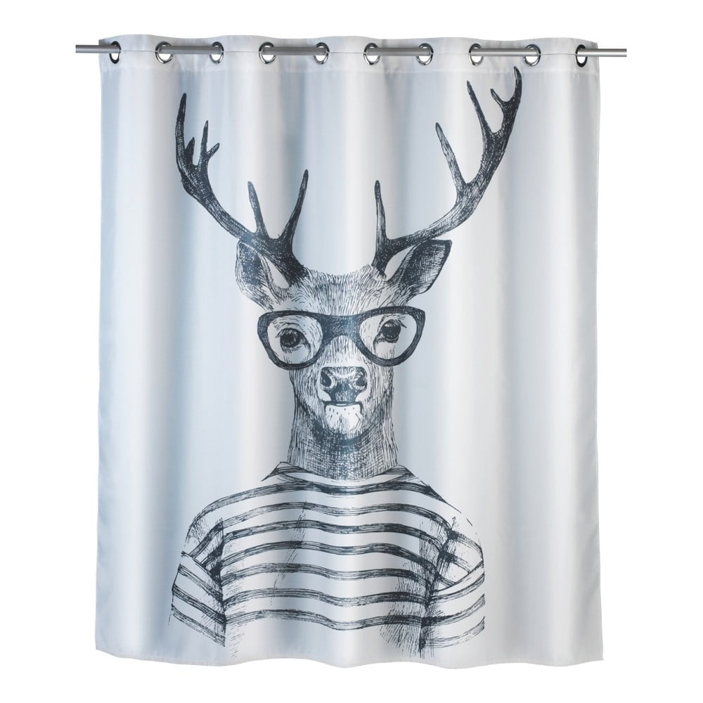 Perdea duș anti mucegai Wenko Mr. Deer, 180 x 200 cm, alb bonami.ro
