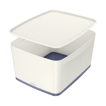 Cutie depozitare cu capac leitz office, volum 18 l, alb