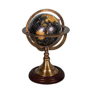 Glob decorativ cu sport din lemn de palisandru antic line globe, ø 17 cm