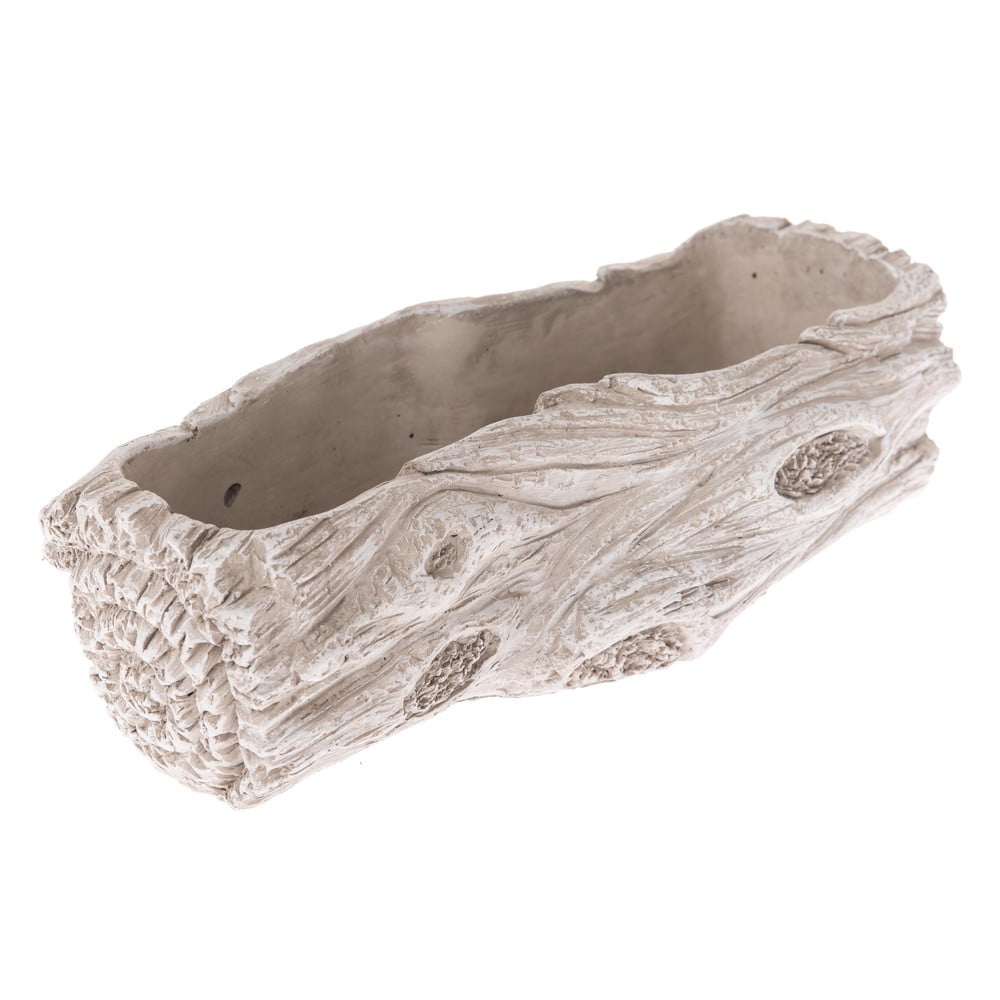 Ghiveci din beton dakls natural, lungime 24,5 cm, gri