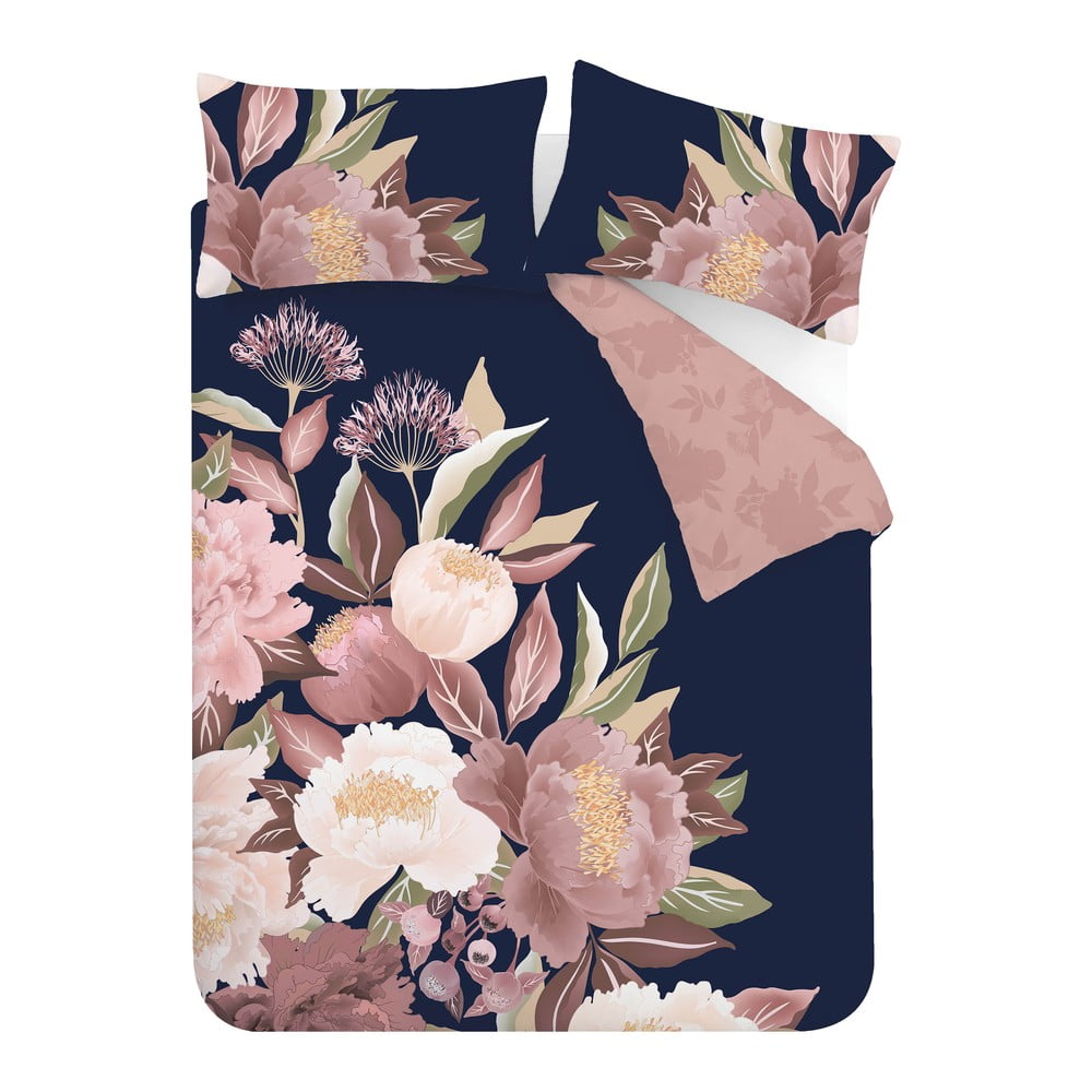 Lenjerie de pat albastru-roz 200×135 cm Opulent Floral – Catherine Lansfield 200x135 imagine noua somnexpo.ro