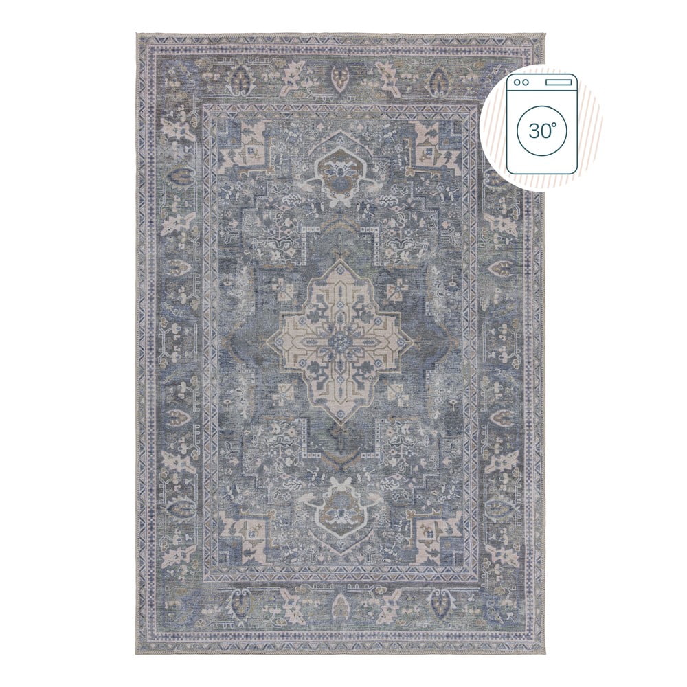 Covor verde lavabil din amestec de fibre reciclate 200x290 cm Windsor – Flair Rugs