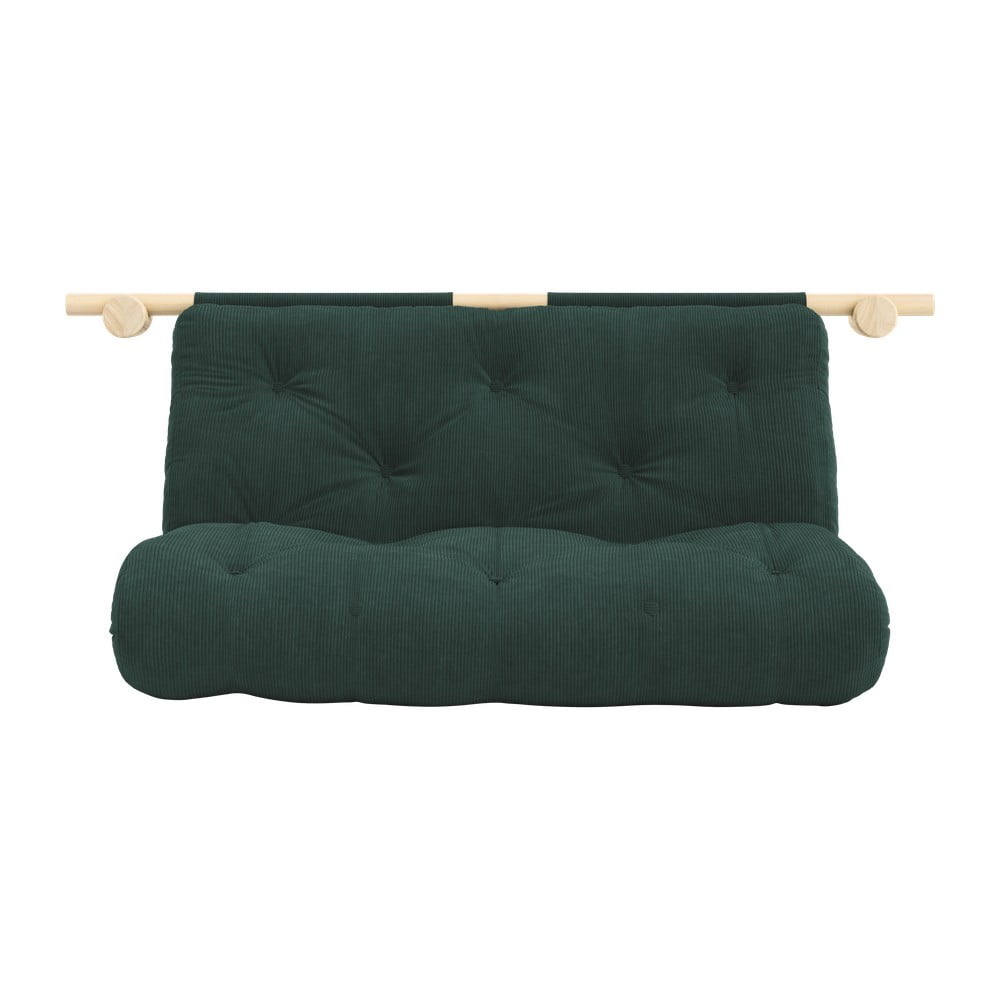 Canapea verde-închis extensibilă cu tapițerie din catifea reiată 135 cm Hooked – Karup Design